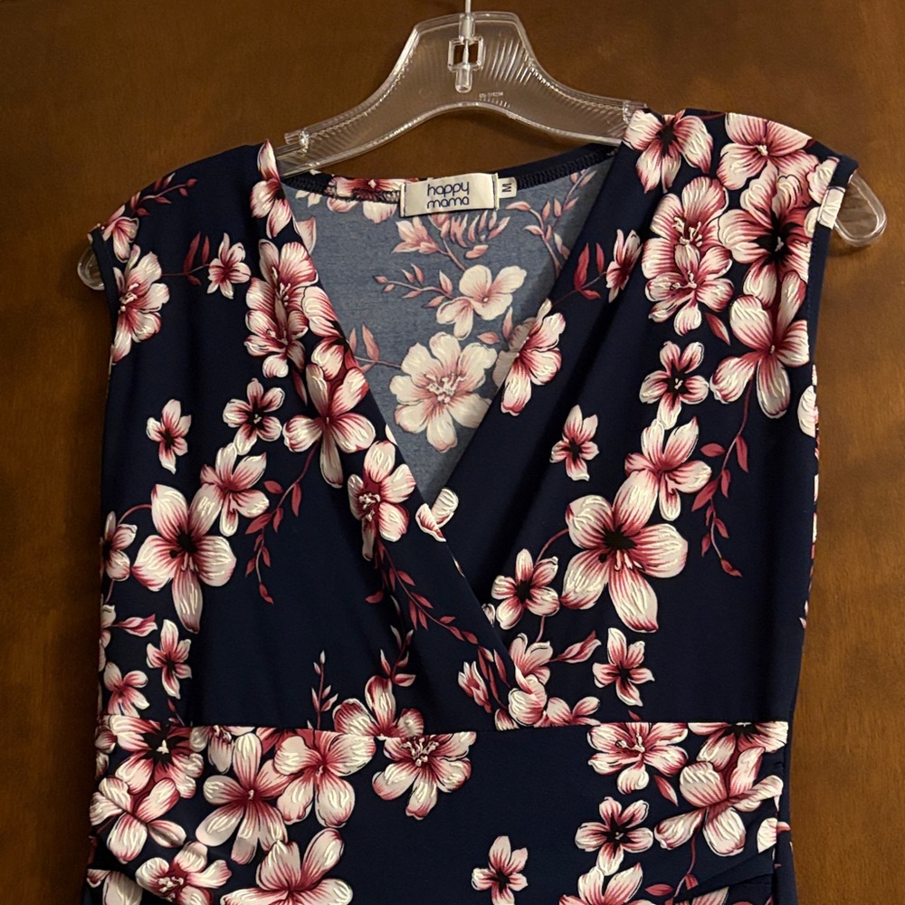 Maternity dress with cherry blossom print